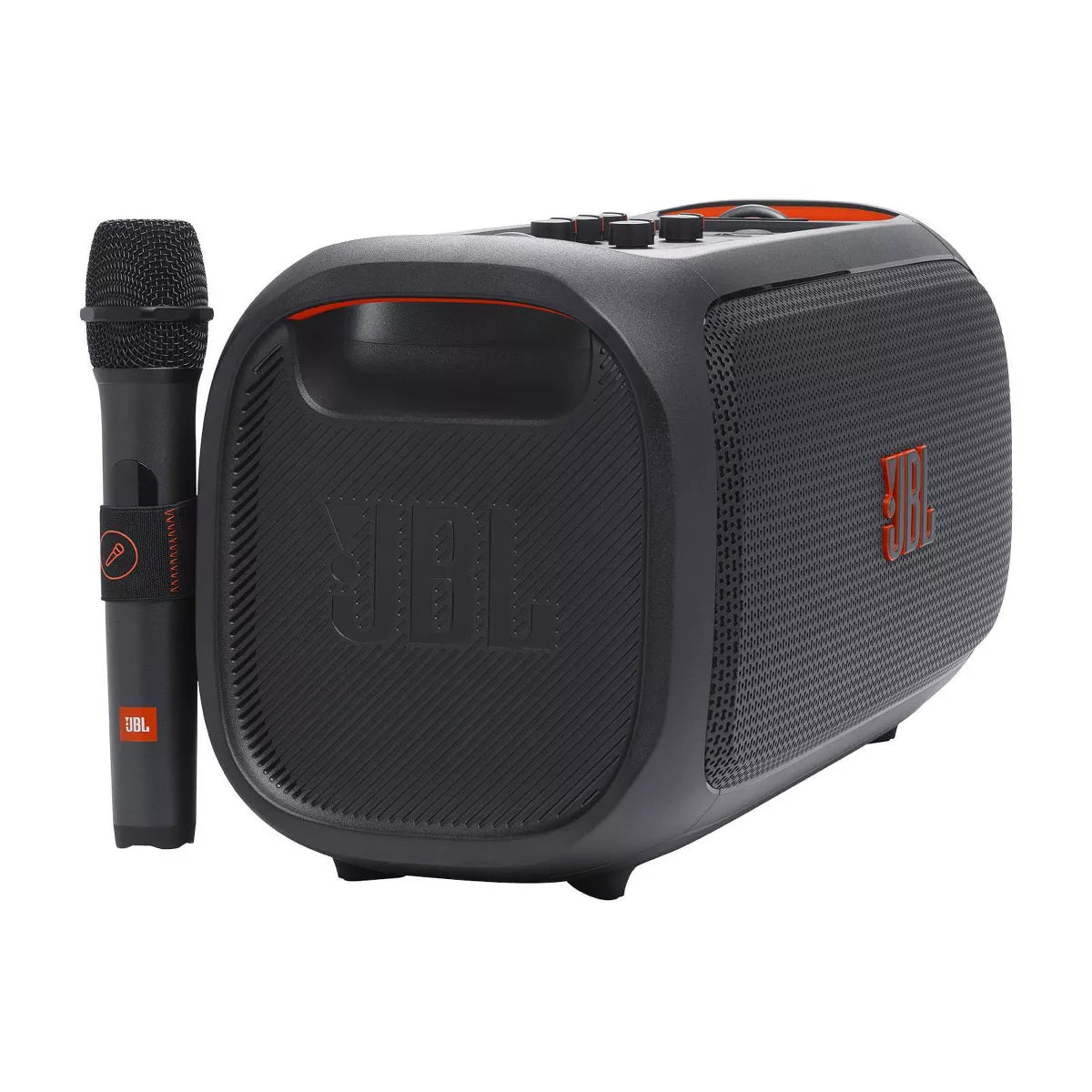 JBL Partybox On-The-Go Portable Party Speaker with Built-In Lights and Wireless Mic - Black